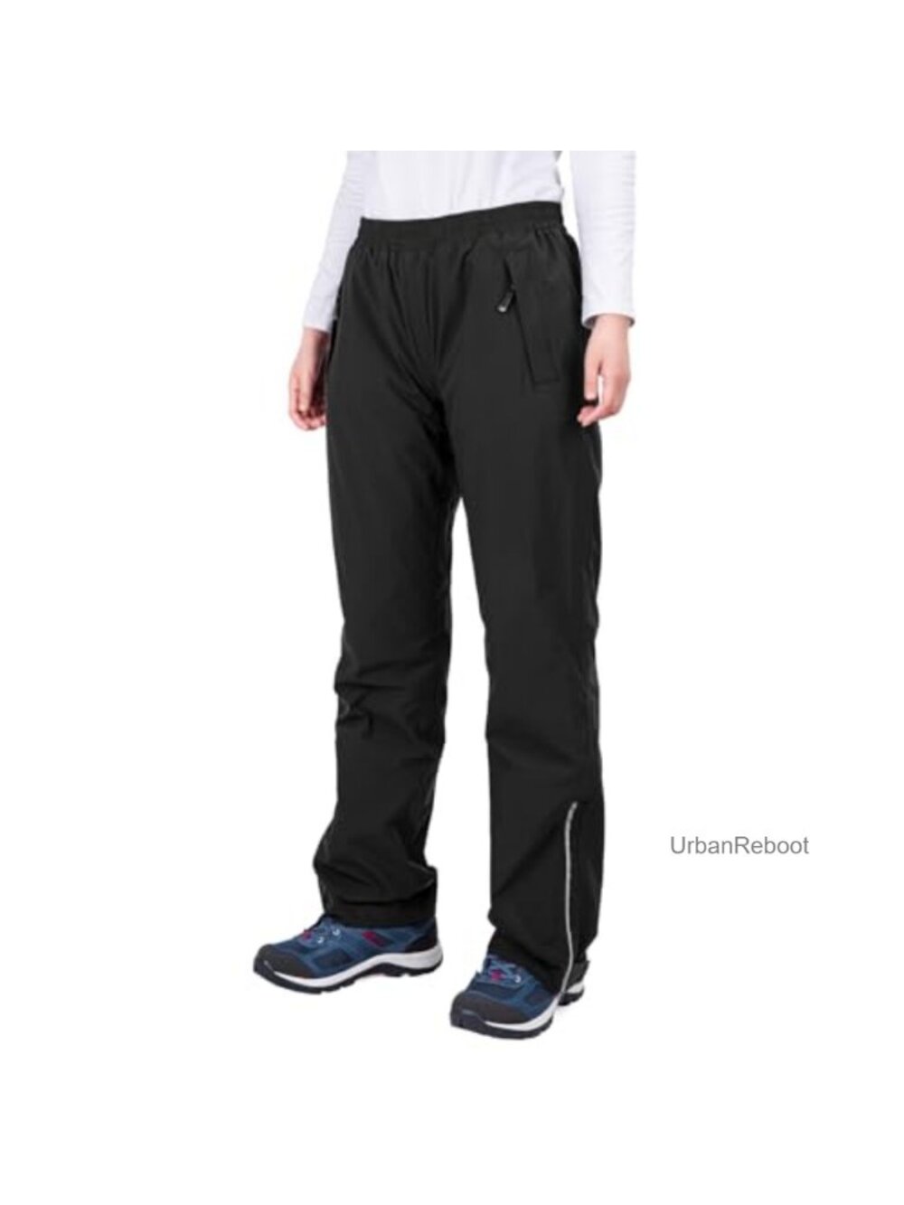 Waterproof Rain Pants, Lightweight Hiking Pants with Pockets, Mid Rise